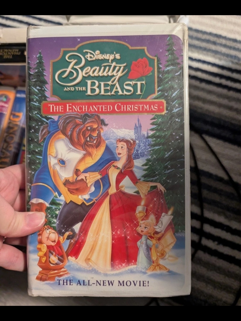 Disney Beauty and the Beast: The Enchanted Christmas VHS - Red, Gold